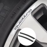 4pcs/set 9cm Audi Sline Quattro Aluminum Alloy Car Wheel Rim Tyre Sticker