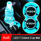 2pcs Mercedes Benz W124 W140 W168 W176 W203 W204 W205 W212 W213 W214 W215 Logo Car Water Coasters 7-color LED Light Cup Mat Holder
