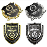 Mercedes Benz Metal Car Rear Sticker Auto Window Carbon Fiber Shield Emblem Badge Decal