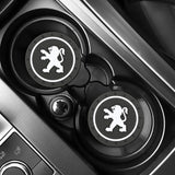 2pcs/set Peugeot PVC Car Water Coaster Cup Mat