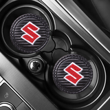 2pcs/set Suzuki Carbon Fiber Car Water Coaster Non-slip Mat