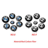 7PCS BMW 1 3 5 7 Series Car Front Hood Sticker Rear Emblem Badge Car Steering Wheel Sticker Wheel Center Hub Cap