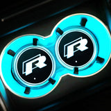 2pcs Volkswagen R Logo Car Water Coasters 7-color LED Light Cup Mat Holder
