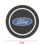 2pcs/set Ford Mustang Shelby RS ST Logo PVC Waterproof Car Water Coaster