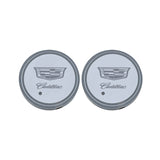 2pcs Cadillac Logo Car Water Coasters 7-color LED Light Cup Mat Holder