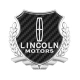 Lincoln Metal Carbon Fiber Car Rear Sticker Shield Trunk Emblem Badge Decal