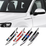 2pcs BMW M Power Logo Metal Car Side Fender Sticker Emblem Badge Decal Decoration