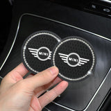 2PCS MINI Cooper Diamond Car Water Coaster Cup Mat