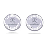 2pcs Mercedes Benz Logo Car Water Coasters 7-color LED Light Cup Mat Holder