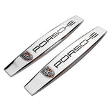 2pcs Porsche Metal Car Fender Side Badge Decal Rear Emblem Sticker
