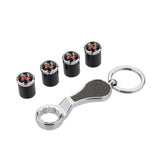 4pcs/set Nissan GTR Logo Carbon Fiber Car Air Valve Stem Caps Auto Tyre Valve Covers with Wrench