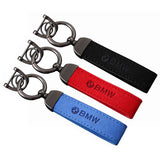 BMW M Power Suede Metal Car Keyring Pendant