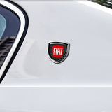 2pcs 39x39mm Fiat Shield Metal Car Window Sticker Emblem Badge Decal