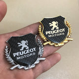 Peugeot Metal Carbon Fiber Car Rear Sticker Shield Trunk Emblem Badge Decal