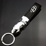 Hyundai Leopard PU Leather Car Keychain Key Ring Pendant