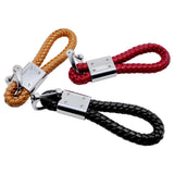 Audi Logo PU Leather Braided Rope Car Keychain