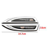 2pcs Cadillac V Logo Metal Car Side Fender Emblem Sticker Decal