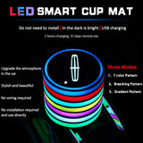 2pcs Lincoln Logo Car Water Coasters 7-color LED Light Cup Mat Holder