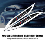 2pcs Peugeot Logo Metal Car Sider Fender Sticker Emblem Badge