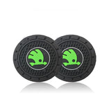 2pcs/set Skoda Logo PVC Waterproof Car Water Coaster