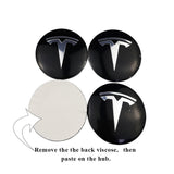 4pcs/set 56mm/65mm Tesla Car Wheel Center Hub Sticker Decal