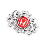Honda Double Lion Metal Car Rear Sticker Auto Window Emblem Badge Decal