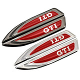 2pcs Volkswagen Rline GTI Logo Metal Car Side Fender Emblem Sticker Decal