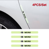 4pcs MINI Cooper Luminous Car Door Bumper Strip Anti-collision Protection Sticker