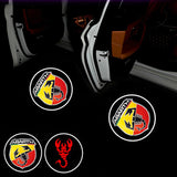 2pcs Abarth Wireless Car Welcome Door Laser Projection LED Light