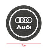 2pcs/set Audi Sline Logo PVC Waterproof Car Water Coaster