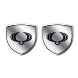2pcs 39x39mm Ssang Yong Shield Metal Car Window Sticker Emblem Badge Decal
