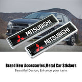 2pcs/set Mitsubishi Ralliart Logo Metal Car Side Sticker Auto Emblem Badge