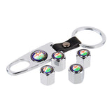 4pcs/set Alfa Romeo Car Air Valve Stem Cap Auto Tyre Valve Covers with Keychain