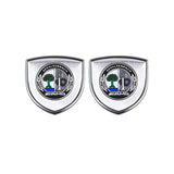 2pcs 39x39mm Mercedes Benz AMG Apple Tree Shield Metal Car Window Sticker Emblem Badge Decal