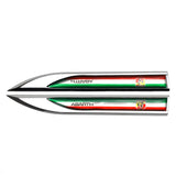 2pcs Abarth Logo Metal Car Sider Fender Sticker Emblem Badge