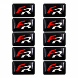 10pcs SEAT FR Epoxy Car Armrest Button Sticker