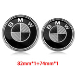2PCS BMW Logo X1 X3 X5 X6 1 3 5 7 Series 82mm Car Front Hood Sticker 74mm Auto Trunk Emblem Rear Badge Decal