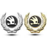 Skoda Wheat Metal Car Window Sticker Emblem Badge Decal