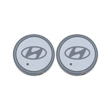 2pcs Hyundai Logo Car Water Coasters 7-color LED Light Cup Mat Holder