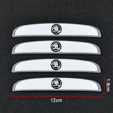 4pcs/set Skoda Car Door Mirror Side Anti Collision Sticker Bumper Strips