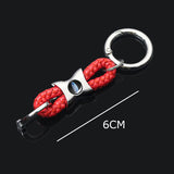 Ford Mustang Logo Braided Rope Car Keychain Keyring