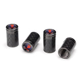 4pcs/set SAAB Logo Carbon Fiber Car Air Valve Stem Cap Auto Tyre Valve Covers