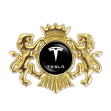 Tesla Double Lion Metal Car Rear Sticker Auto Window Emblem Badge Decal