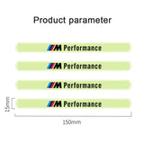 4pcs BMW M Performance Luminous Car Door Bumper Strip Anti-collision Protection Sticker