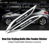 2pcs Hyundai Logo Metal Car Sider Fender Sticker Emblem Badge