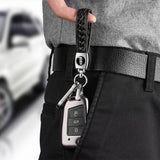 Lincoln PU leather Braided Rope Car Keychain
