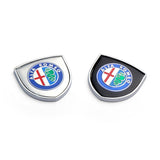 2pcs 39x39mm Alfa Romeo Shield Metal Car Window Sticker Emblem Badge Decal