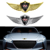 Hyundai Logo 3D Metal Wing Car Emblem Sticker Badge Decal