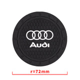 2pcs/set Audi Sline Logo PVC Waterproof Car Water Coaster