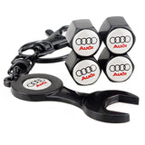 4pcs/set  Audi Car Tire Valve Caps Auto Tyre Wheel Air Covers Air Caps
